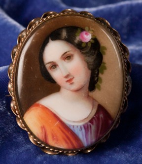 Portrait on Porcelain Brooch