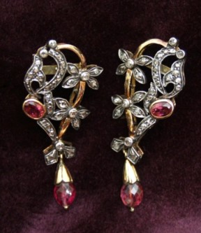 Ruby and Diamond Earrings