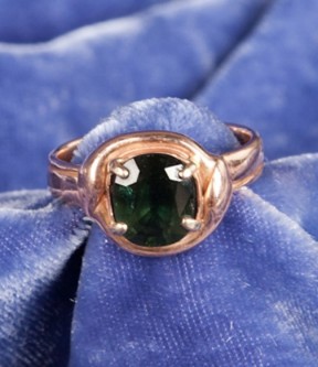 Rose Gold and Green Sapphire Ring